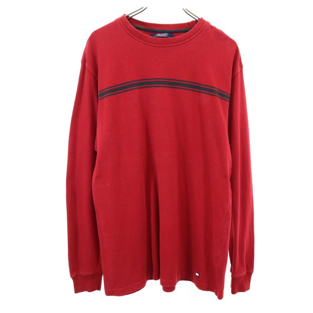 TOMMY HILFIGER トミーヒルフィガー 90s オールド フラッグタグ 長袖 カットソー レッド 鹿の子 メンズ