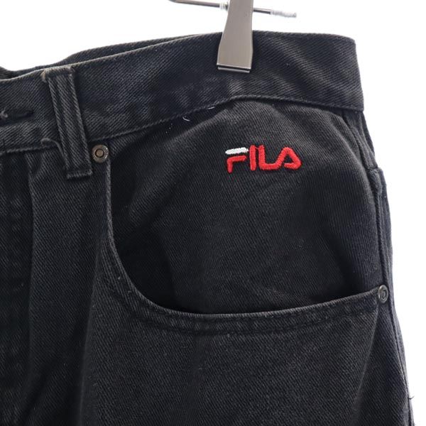 FILA フィラ 90s クロップド ワイド デニムパンツ w32 ブラウン系 ジーパン メンズ