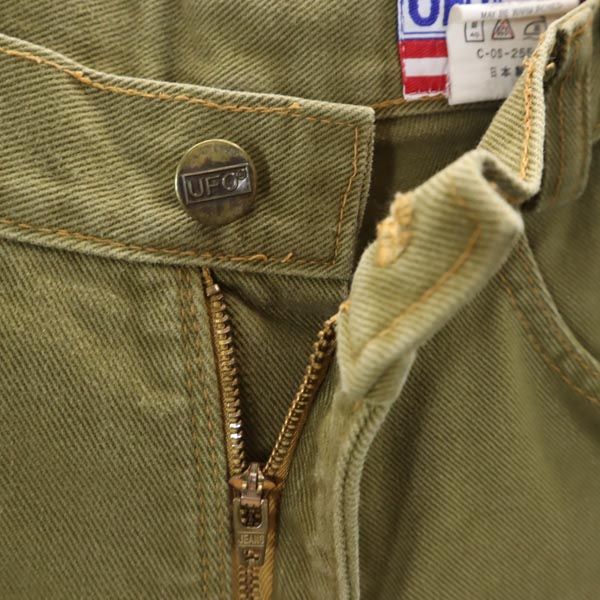 UFO ユーフォー 日本製 ストレートデニムパンツ w30 グリーン系 ジーパン メンズ