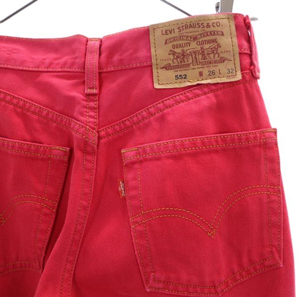Levi's リーバイス 552 オーバーダイ ストレートデニムパンツ w26 レッド系 ジーパン 後染め レディース