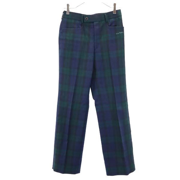 Pierre Cardin ピエールカルダン スラックスパンツ 70 緑×青 リラックスパンツ メンズ