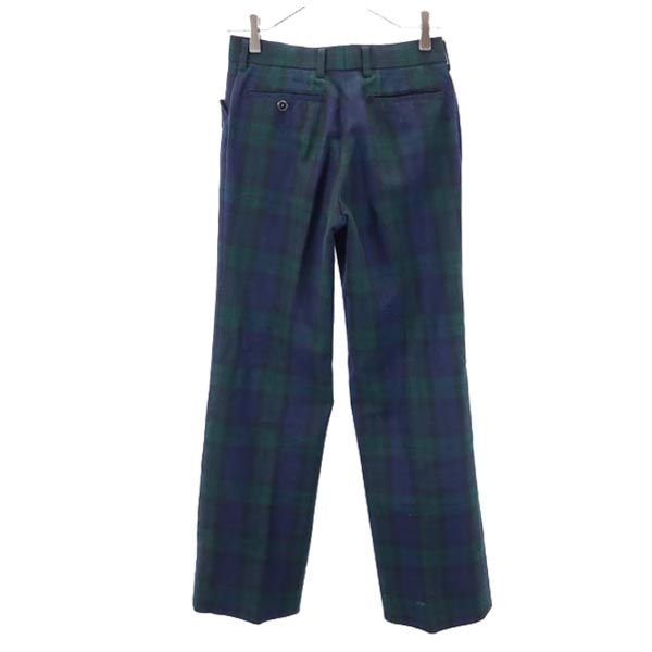 Pierre Cardin ピエールカルダン スラックスパンツ 70 緑×青 リラックスパンツ メンズ