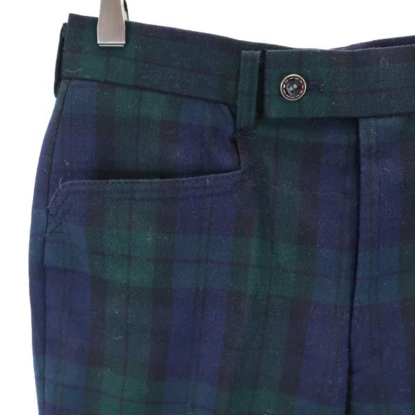 Pierre Cardin ピエールカルダン スラックスパンツ 70 緑×青 リラックスパンツ メンズ