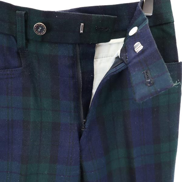 Pierre Cardin ピエールカルダン スラックスパンツ 70 緑×青 リラックスパンツ メンズ