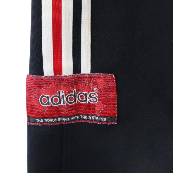 adidas アディダス デサント製 ヴィンテージ 3ライン 3ライン ロングジャージパンツ L ブラック メンズ