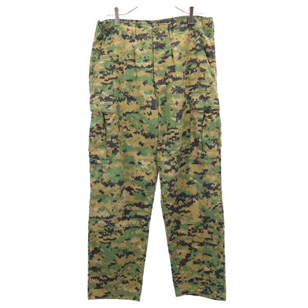 デジタルカモ ミリタリー カーゴパンツ カーキ系 ボタンフライ メンズ