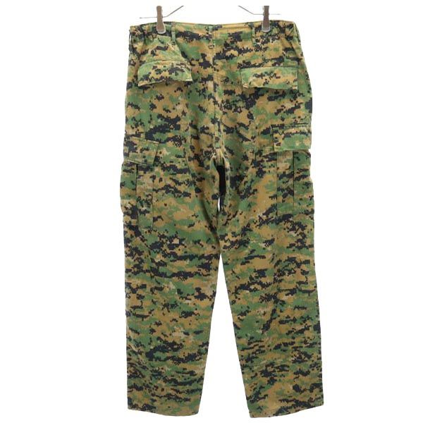 デジタルカモ ミリタリー カーゴパンツ カーキ系 ボタンフライ メンズ