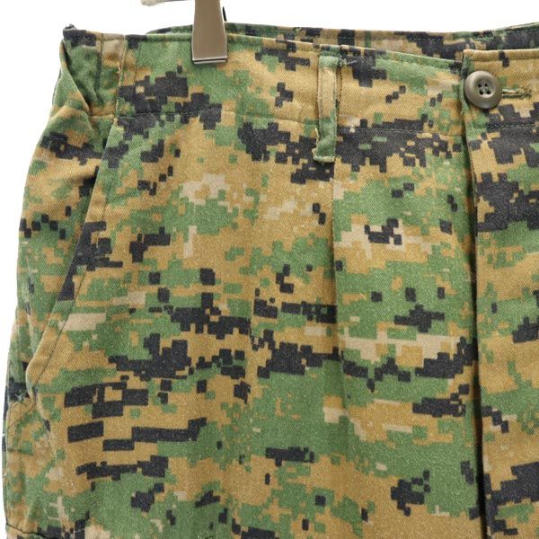 デジタルカモ ミリタリー カーゴパンツ カーキ系 ボタンフライ メンズ