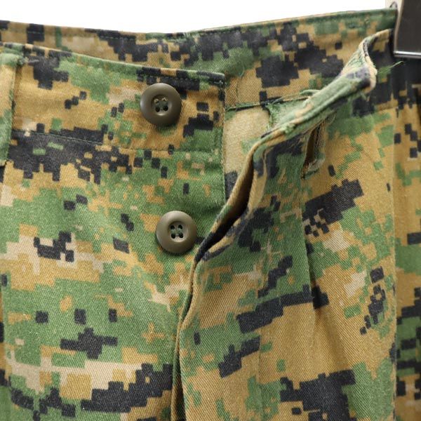 デジタルカモ ミリタリー カーゴパンツ カーキ系 ボタンフライ メンズ