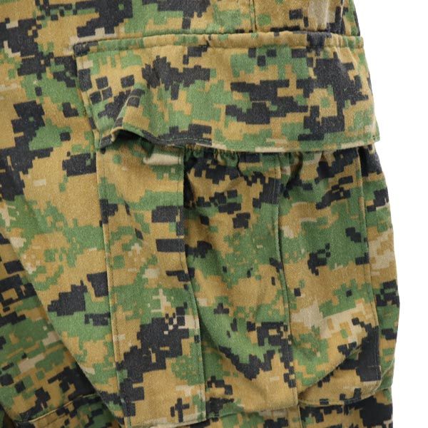 デジタルカモ ミリタリー カーゴパンツ カーキ系 ボタンフライ メンズ