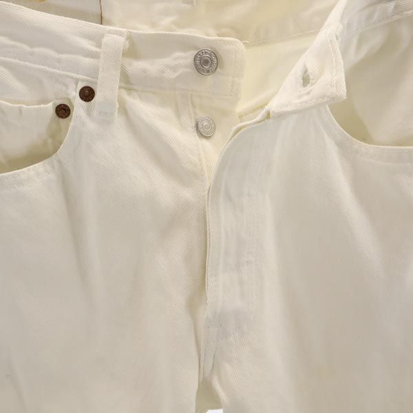 Levi's リーバイス 90s 501 USA製 ストレートデニムパンツ w27 ホワイト ボタンフライ カラーデニム ホワイトデニム ジーパン レディース