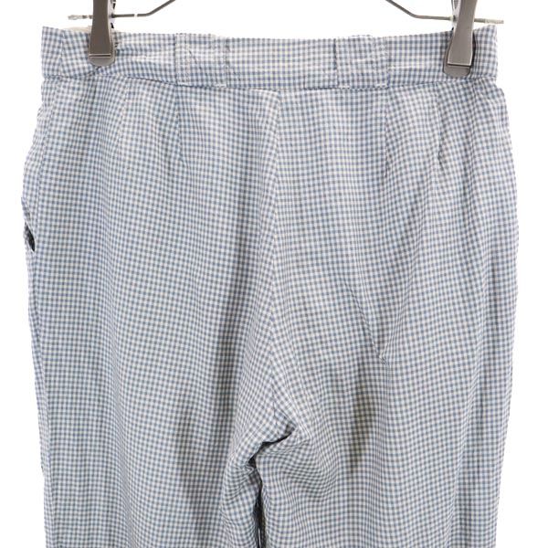 MARC JACOBS マークジェイコブス シルク チェック柄 パンツ 4 青×白 レディース