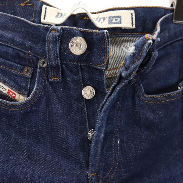 ディーゼル イタリア製 ストレートデニムパンツ w25 インディゴ DIESEL ボタンフライ ジーパン レディース