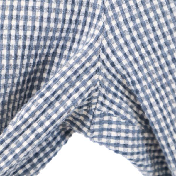 LANVIN ランバン チェック柄 クロップドパンツ 42 ブルー×ホワイト レディース