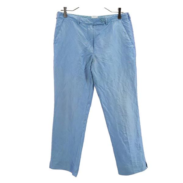 ARMANI アルマーニ シルク クロップドパンツ 42 水色 レディース