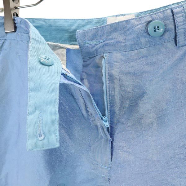ARMANI アルマーニ シルク クロップドパンツ 42 水色 レディース