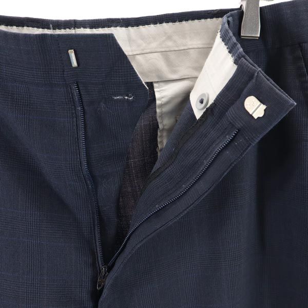 VINTAGE ヴィンテージ 80s ロケットタロン チェック柄 スラックスパンツ ネイビー系 メンズ