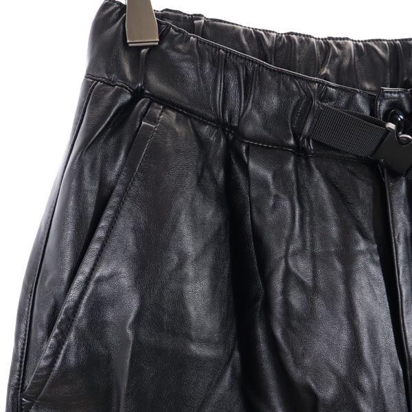 niko and... ニコアンド フェイク レザーパンツ M ブラック ウエストゴム ウエストベルト レディース