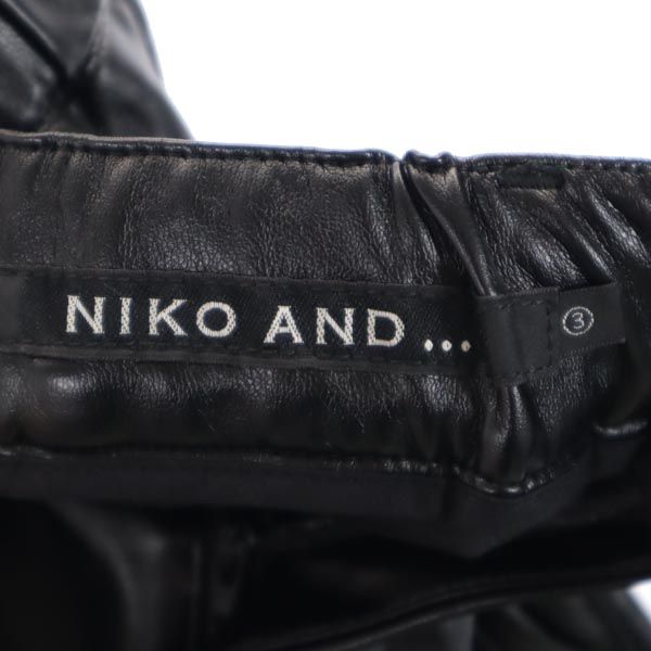 niko and... ニコアンド フェイク レザーパンツ M ブラック ウエストゴム ウエストベルト レディース