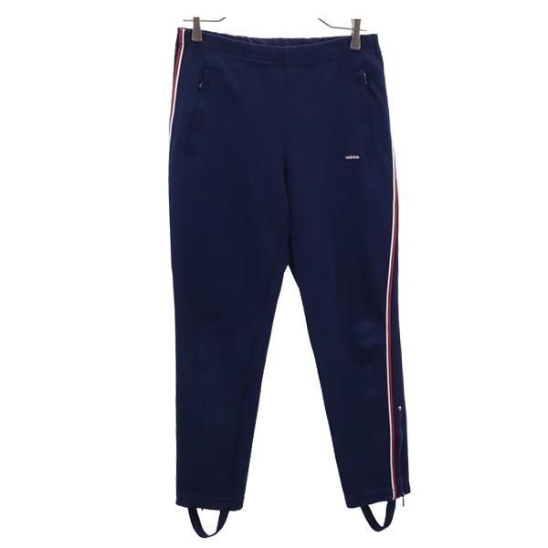 adidas アディダス 70s ヴィンテージ 西ドイツタグ デサント製 ATS-195 ロングジャージパンツ S ネイビー 足掛け付き メンズ