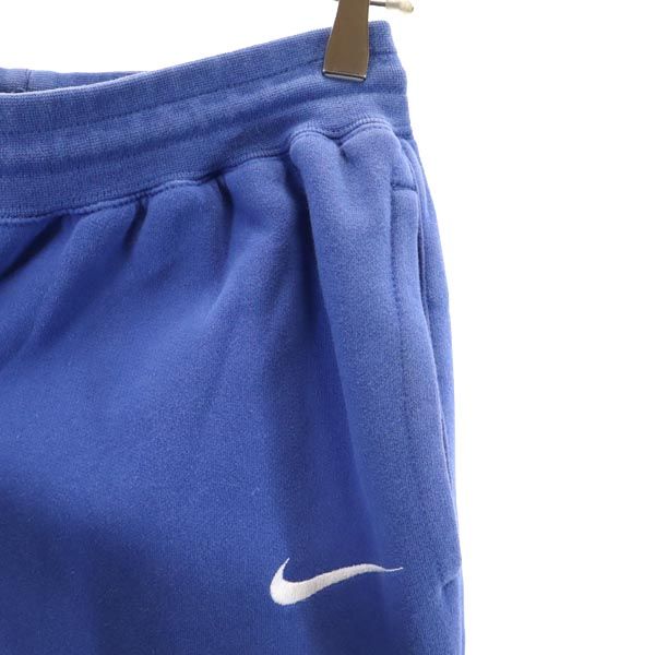 NIKE ナイキ 90s 00s 白タグ オールド ロングジャージパンツ L ブルー 裏起毛 ロゴ刺繍 メンズ