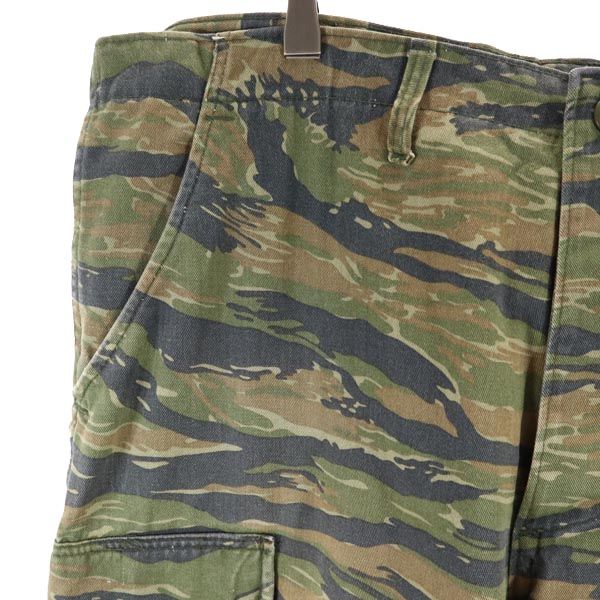 アメリカ軍 タイガーカモ ミリタリー カーゴパンツ L カーキ系 US ARMY カモフラ 迷彩 メンズ