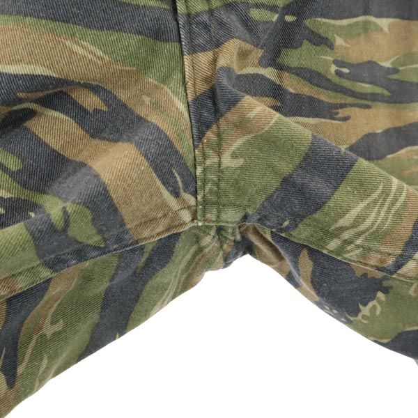 アメリカ軍 タイガーカモ ミリタリー カーゴパンツ L カーキ系 US ARMY カモフラ 迷彩 メンズ
