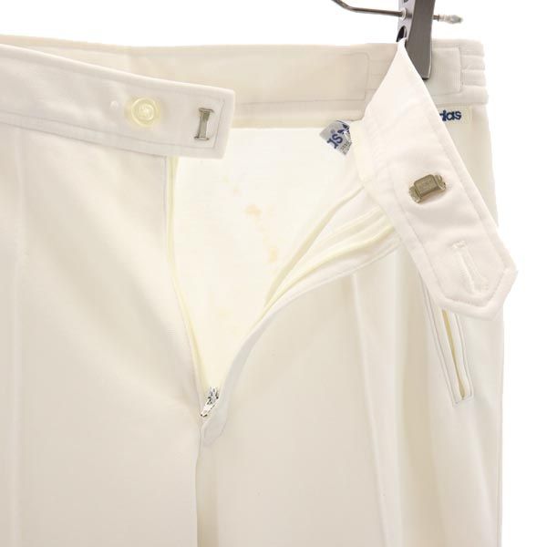 adidas アディダス 70s 80s デサント製 ヴィンテージ ロングジャージパンツ M ホワイト系 スポーツ メンズ