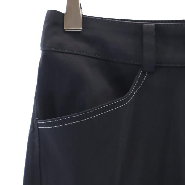 LANVIN ランバン 日本製 クロップドパンツ 36 ブラック系 ロゴ レディース