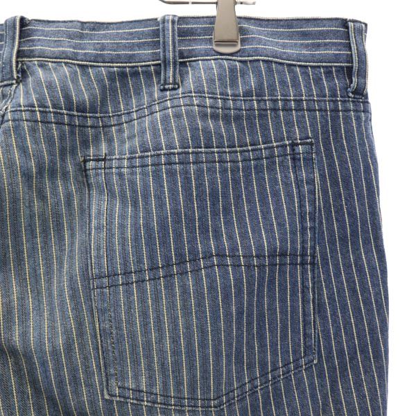 ARMANI EXCHANGE アルマーニエクスチェンジ ストライプ デニムパンツ 38 ブルー系 ボタンフライ メンズ