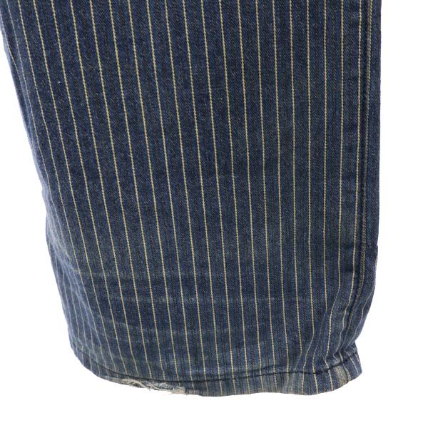 ARMANI EXCHANGE アルマーニエクスチェンジ ストライプ デニムパンツ 38 ブルー系 ボタンフライ メンズ