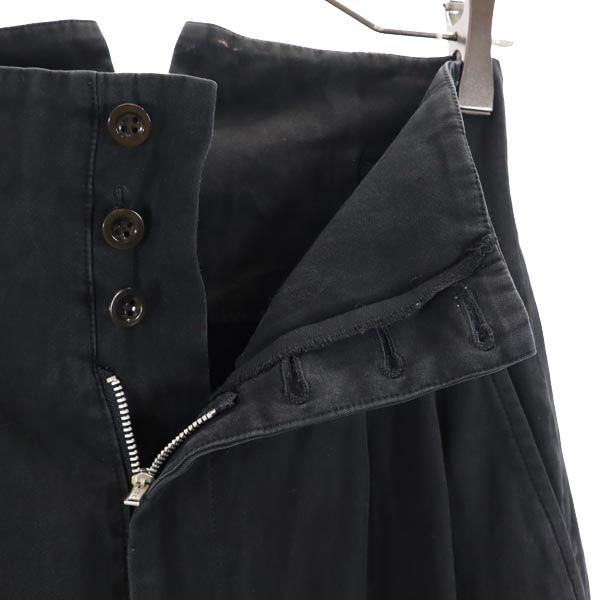 Yohji Yamamoto ヨウジヤマモト ハイウエスト ロングパンツ 1 ブラック レディース