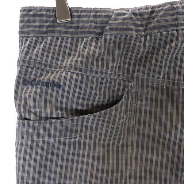 Columbia コロンビア チェック柄 アウトドアパンツ M グレー×ネイビー メンズ
