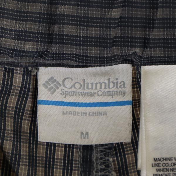 Columbia コロンビア チェック柄 アウトドアパンツ M グレー×ネイビー メンズ