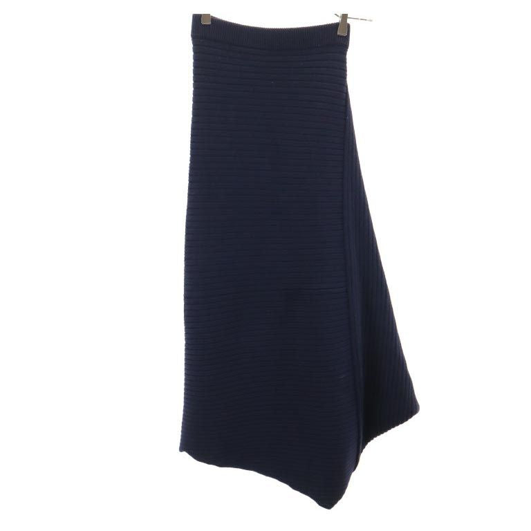 J.W.Anderson. ジェイダブリューアンダーソン イタリア製 ウールニット サルエルパンツ XS ネイビー系 アシンメトリー レディース