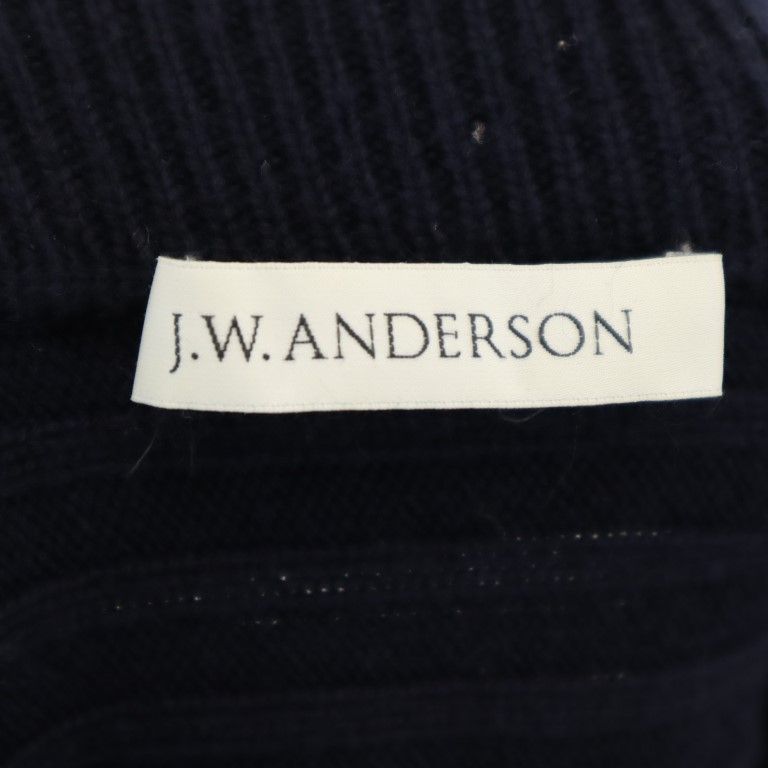 J.W.Anderson. ジェイダブリューアンダーソン イタリア製 ウールニット サルエルパンツ XS ネイビー系 アシンメトリー レディース