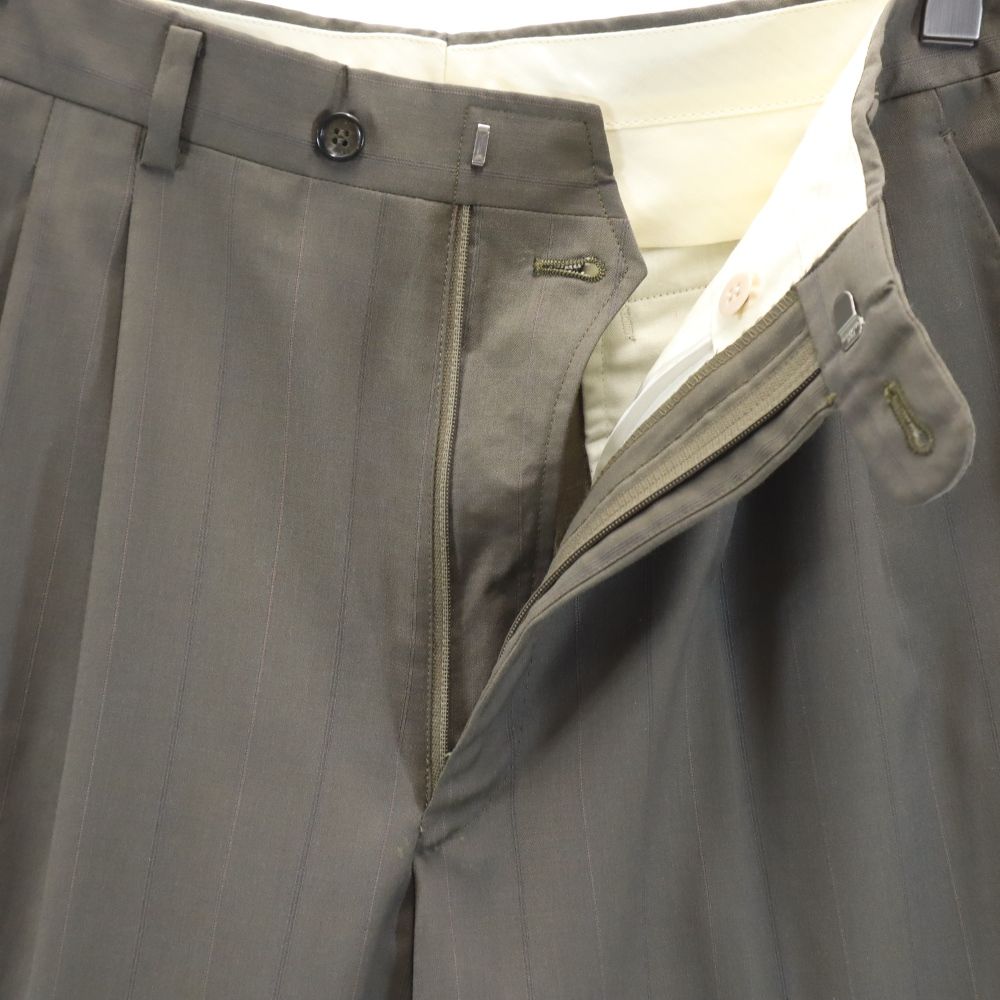 VINTAGE ヴィンテージ 80s ストライプ スラックスパンツ 46 ベージュ系 メンズ