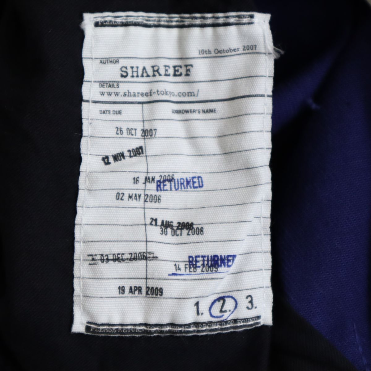 SHAREEF シャリーフ 日本製 総柄 ロングパンツ 2 ブルー系 ボタンフライ メンズ