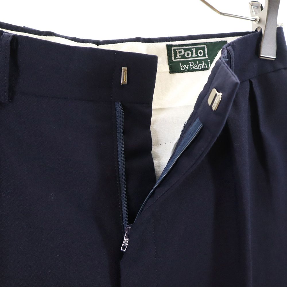 Polo by Ralph Lauren ポロバイラルフローレン 80s 緑タグ ウール スラックスパンツ 160 ネイビー キッズ