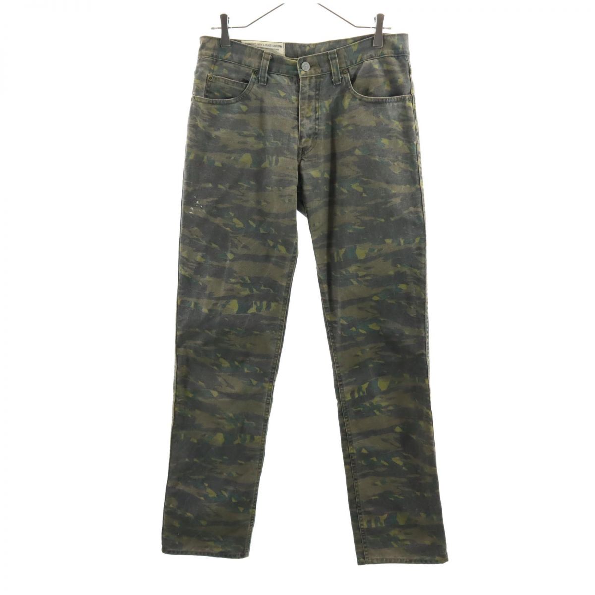 Johnbull ジョンブル カモフラージュ柄 カーゴパンツ w32 グリーン系 メンズ