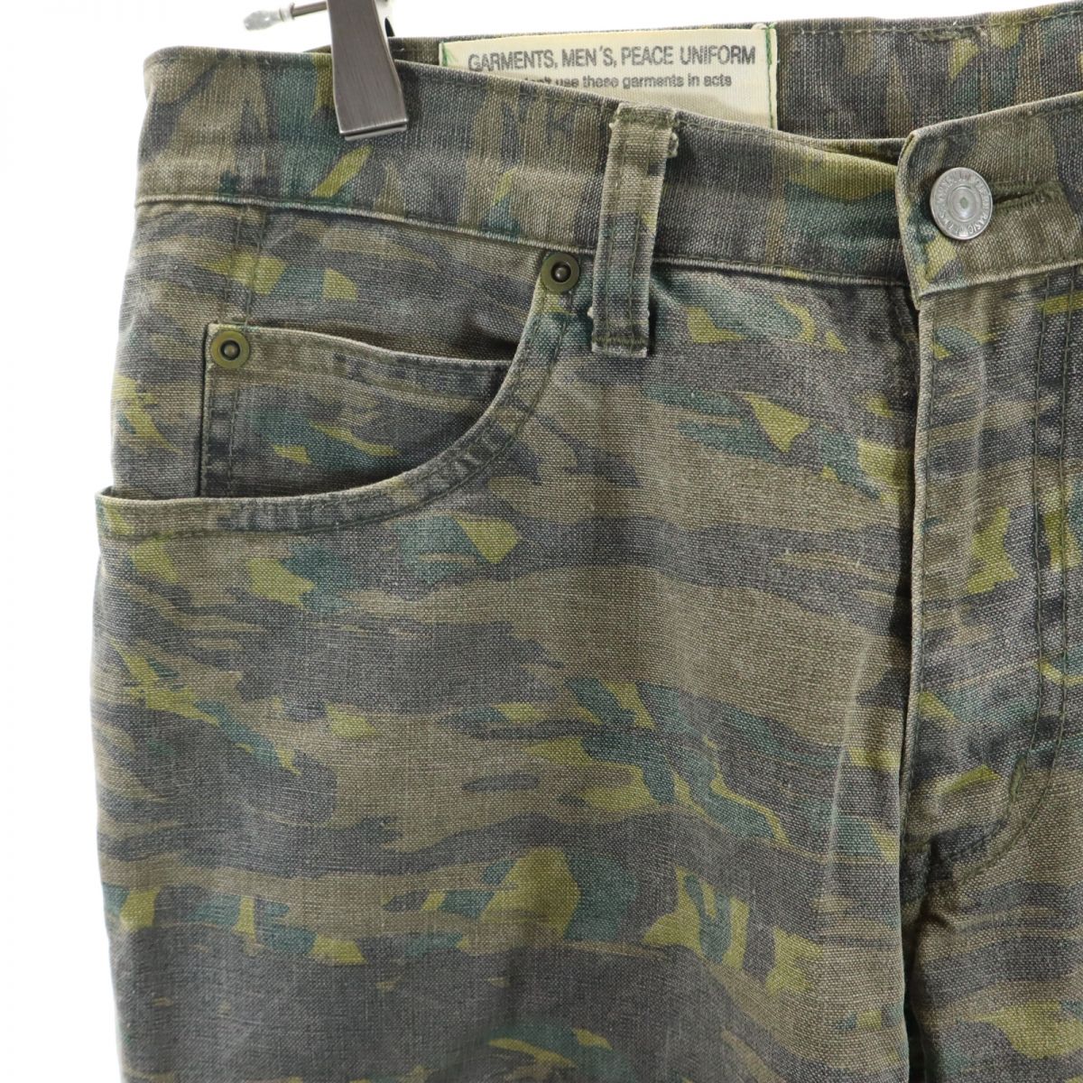 Johnbull ジョンブル カモフラージュ柄 カーゴパンツ w32 グリーン系 メンズ