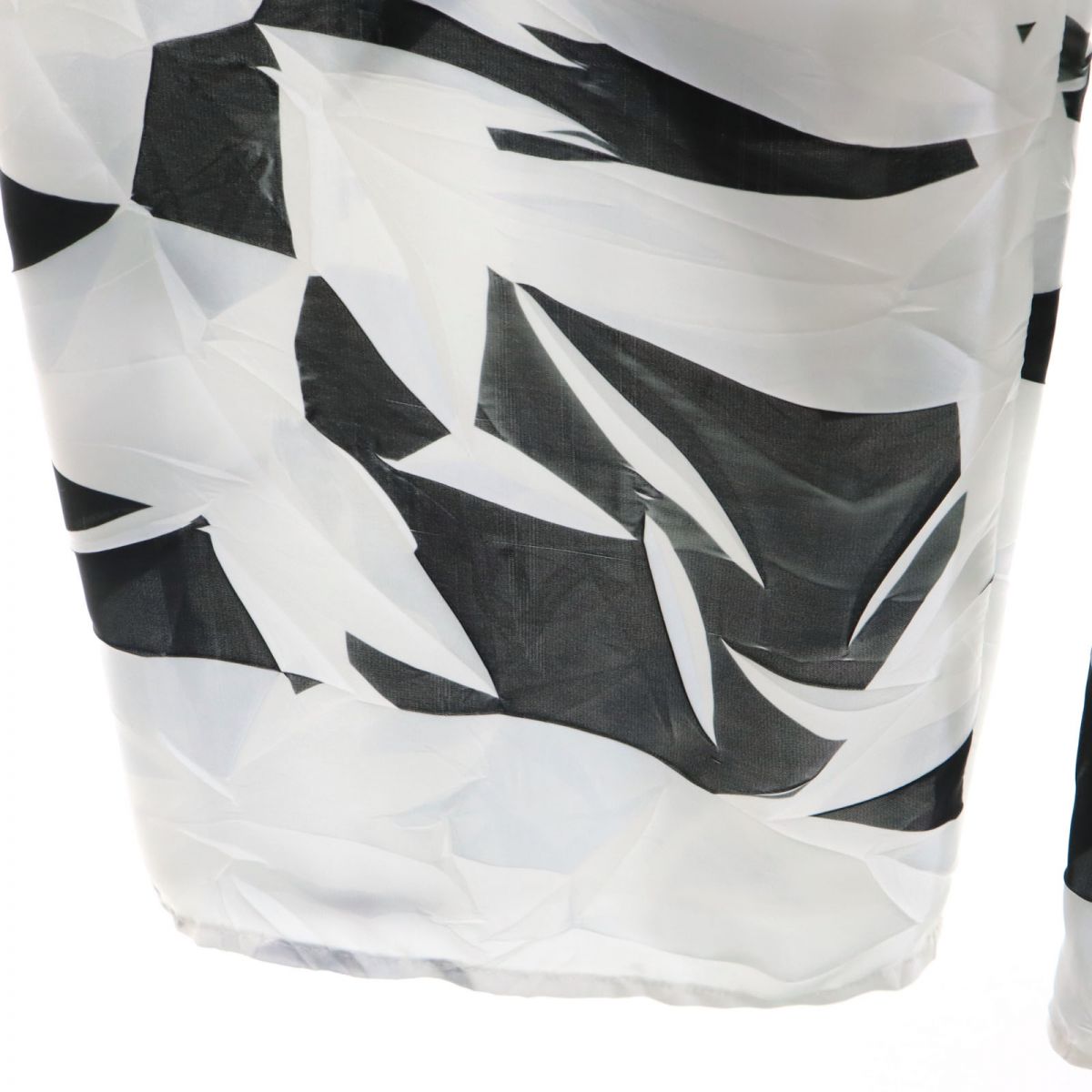 MM6 エムエムシックス イタリア製 総柄 シャーリング加工 クロップドパンツ 36 ホワイト系 ワイド ゴム仕様 レディース