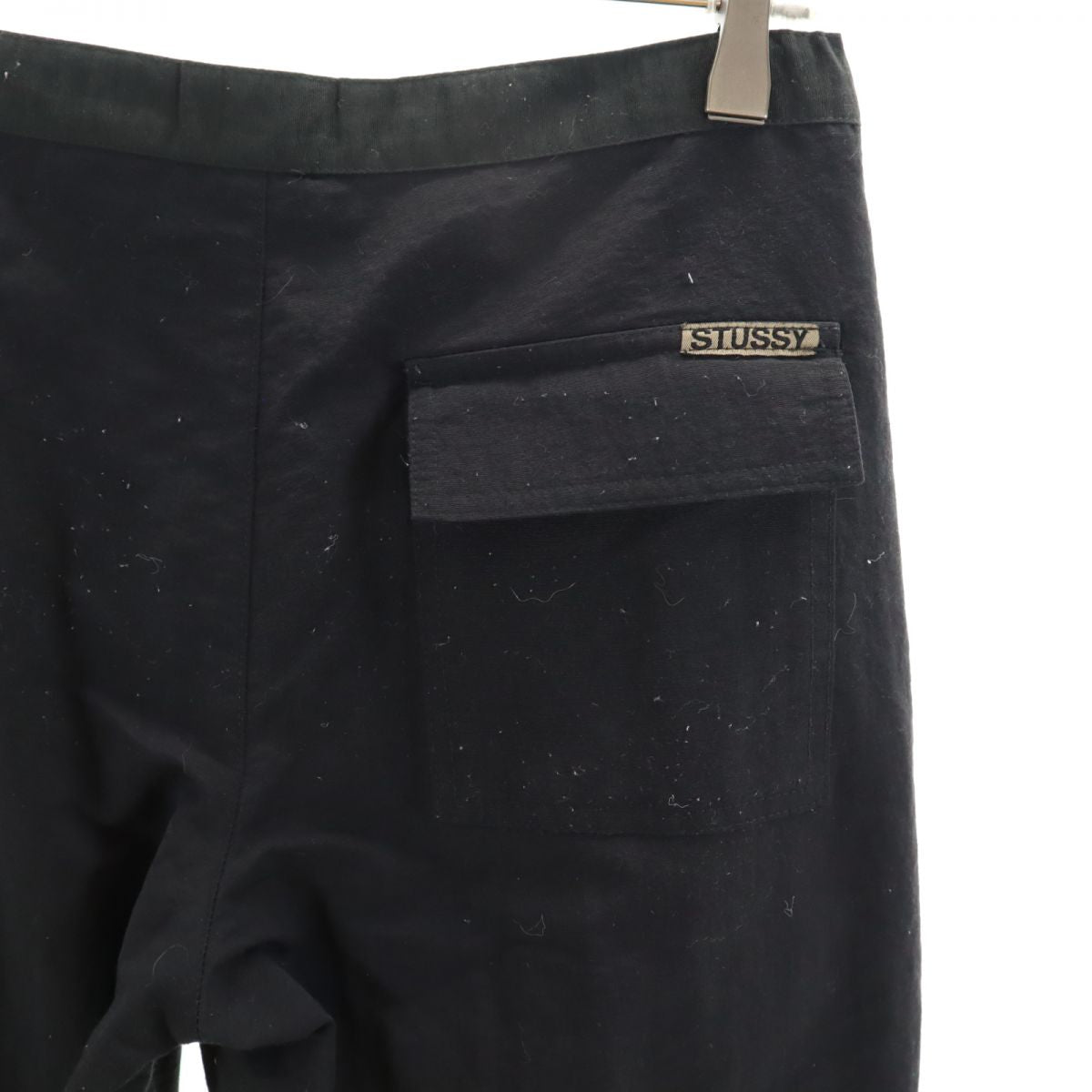 STUSSY ステューシー 90s USA製 オールド 紺タグ ナイロン ロングパンツ 3 ブラック レディース