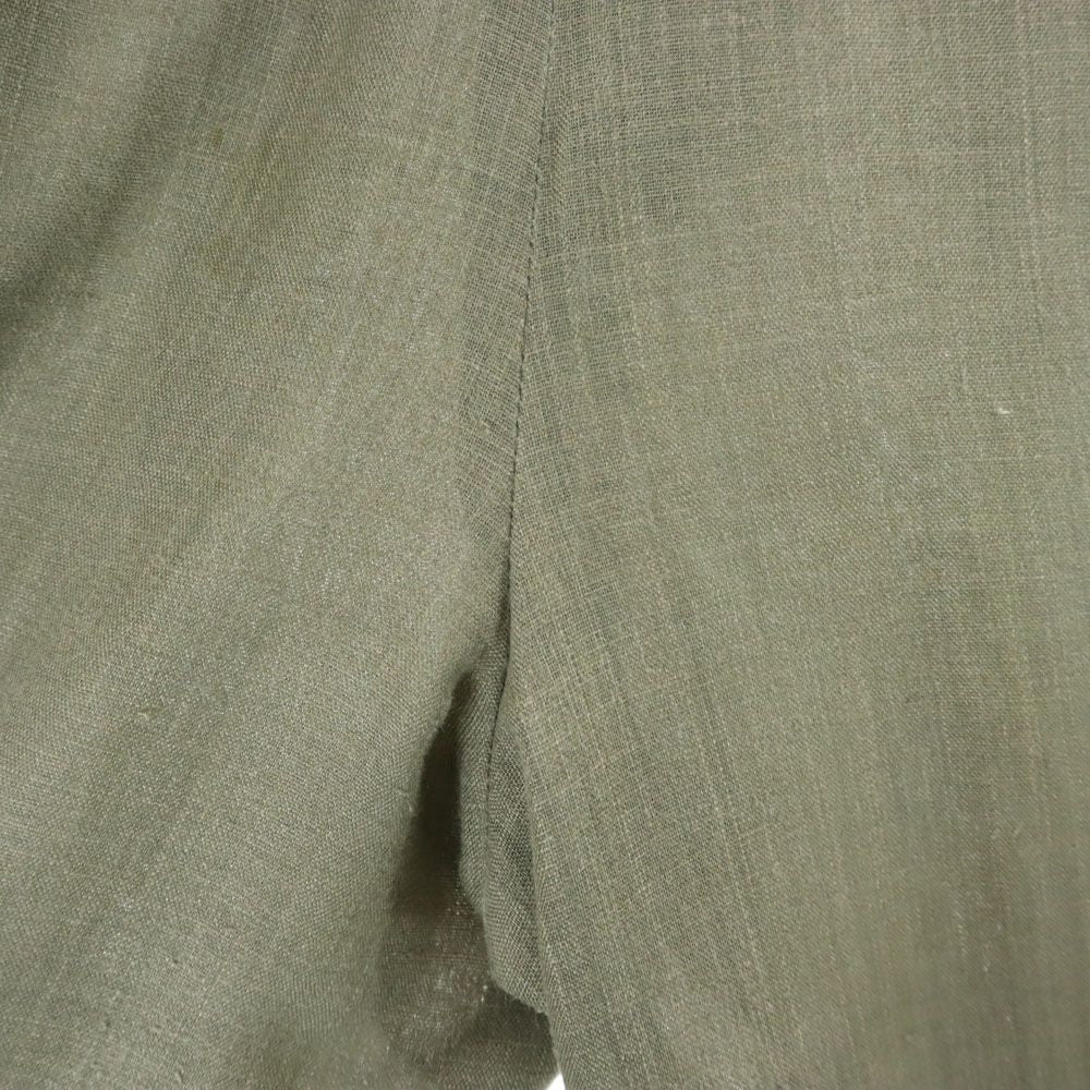 philippe salvet リネンブレンド フランス製 タック パンツ P グリーン系 philippe salvet レディース