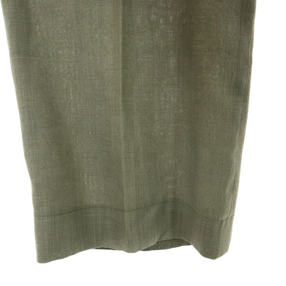philippe salvet リネンブレンド フランス製 タック パンツ P グリーン系 philippe salvet レディース