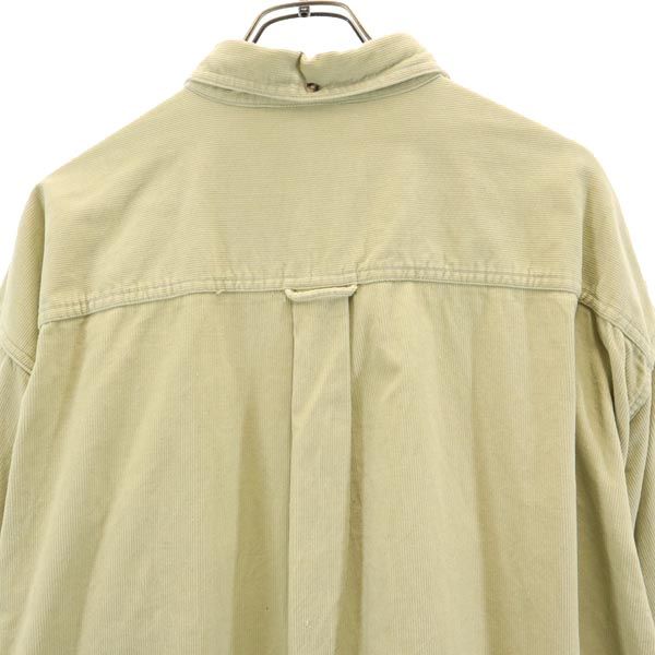 BASIC options 90s オールド 長袖 コーデュロイ ボタンダウンシャツ 2XL カーキ系 BASIC options ビッグサイズ メンズ