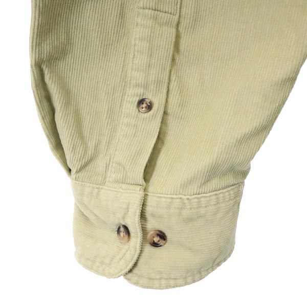 BASIC options 90s オールド 長袖 コーデュロイ ボタンダウンシャツ 2XL カーキ系 BASIC options ビッグサイズ メンズ