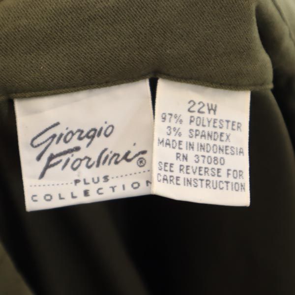 OLD オールド 90s オールド ベロア 長袖 ベロア ロングシャツ 22W カーキ カットソー レディース