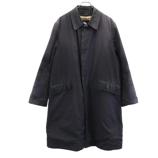 BURBERRY バーバリー 三陽商会 2way ライナー付 ステンカラーコート L ネイビー 日本製 メンズ