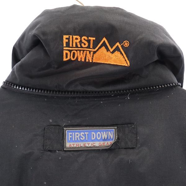 FIRSTDOWN ファーストダウン ダウンジャケット S ブラック×オレンジ メンズ